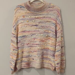 Bauble Sweater Multicolor Mock Neck size Large